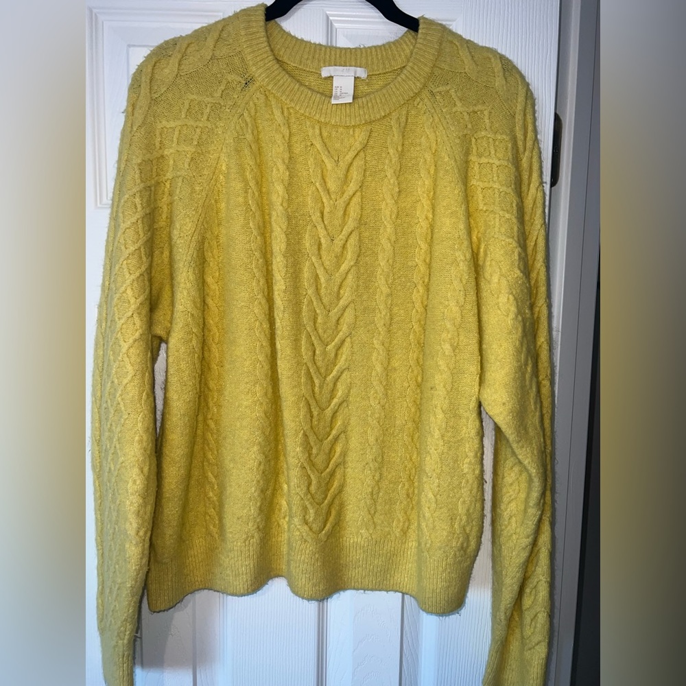 H&M Bright Yellow Cable Knit Sweater